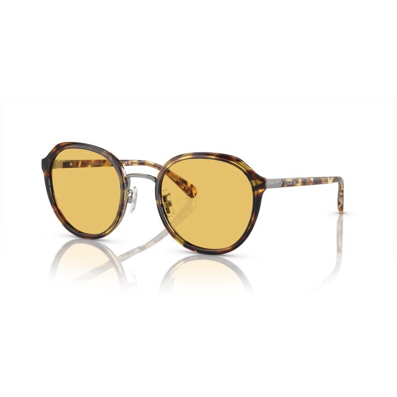 Coach HC7154 Sunglasses, Honey Tortoise/Amber Solid, 52 mm