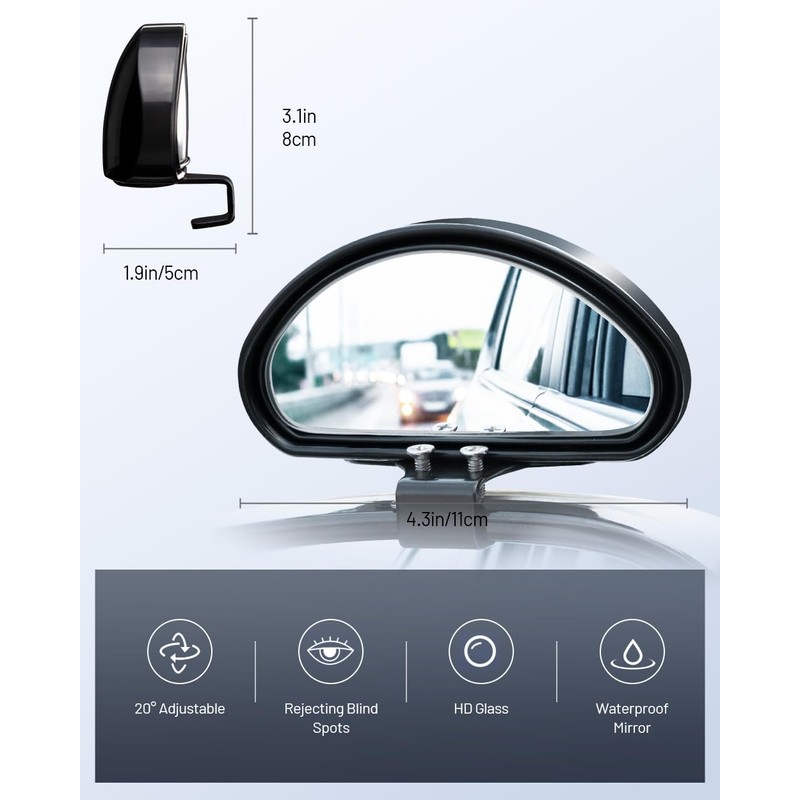 Blind Spot Mirrors, Adjustable Car Auxiliary Universal Wide Angle Mirror