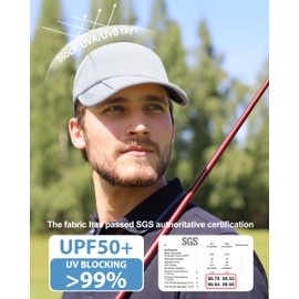 GADIEMKENSD UPF 50+ Foldable Sport Cap with Reflective Accent, Men's Performance Running Hat Breathable Mesh Dri Fit Ball Cap for Golf Tennis Workout Light Grey M