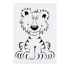 'Cartoon Tiger' Temporary Tattoo - Water Resistant, Skin-Safe, Non-Toxic Transfer (TO00080965)