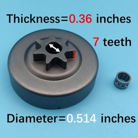 Tuzliufi Clutch Drum Sprocket Needle Bearing Compatible with Stihl 029 034 036 039 MS290 MS360 MS361 MS390 034 Super MS310 Chainsaw 3/8" Pitch 7 Teeth 1125 640 2000 1125 640 2004 1125-640-2000 Z173