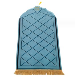 YJZQ Kids' Muslin Prayer Rug Thick Padded Flannel Velvet Rug Islamic Prayer Mat Islamic Prayer Rug Carpet 50x80cm for Boys Girls