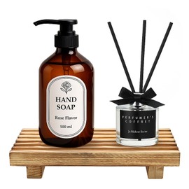 Small Wood Pedestal Stand for Bathroom Tray Kitchen Counter Decor Bathroom Sink Accessories Decorative Wooden Risers for Kitchen Soap Tray Vanity Bathroom Decor Dish Soap Holder Trays