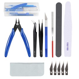 Model Making Tools Kit – 14 PCS Hobby Tool Set for Plastic Model Kits, Gundam Building, Car Models, Miniature Assembly, Repair and Crafting with Storage Box