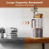 tonchean Rotating Bookshelf, 2-Tier Acrylic Bookcase Clear Floor Standing Display