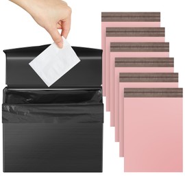 Tioncy 1 Pack Sanitary Napkin Disposal Receptacle with Feminine Hygiene Disposal Bag Stainless Steel Tampon Bin Trash Can Wall Mounted Waste Tampon Holder Feminine Hygiene Container (Black)