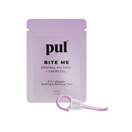 PUL Pack of 1 Reusable 2-in-1 Aligner Seating Chewie & Removal Tool — Compatible with Invisalign, Removable Braces, Retainers & Trays – Easy-to-Use Remover & Chew, Dental & Oral Hygiene Care – Purple