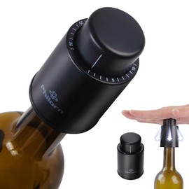 Philorn Wine Bottle Stoppers, 3 PACK Vacuum Wine Stoppers - Saver Toppers for Wine Bottles, Reusable Wine Cork Cover Keep Wine Fresh after Opening, Real Vacuum Pump Wine Keeper Cap Preserver - Gifts