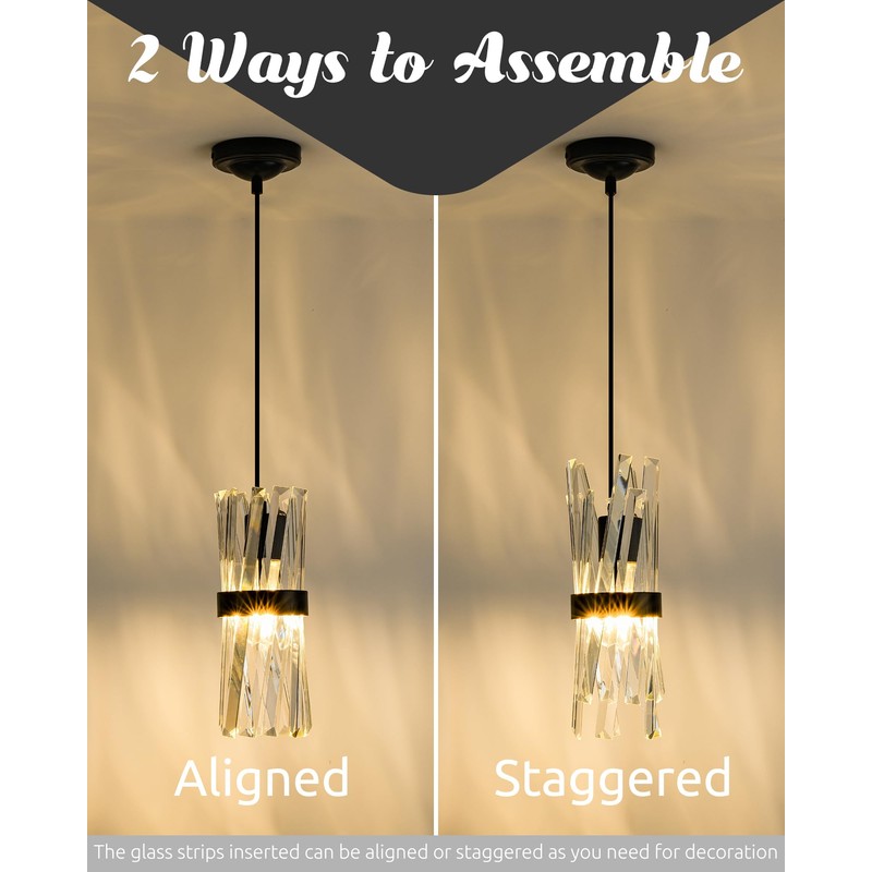 Ken & Ricky Crystal Pendant Lights, Modern Pendant Lights Kitchen