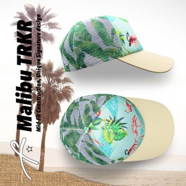 Grace Folly Foam Trucker Hat Snapback Mesh Baseball Cap for Men or Women (Flamingo Paradise)