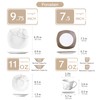 VEWEET 'Nikita' 30-Piece Dinner Set Ivory White Brown Lines Porcelain