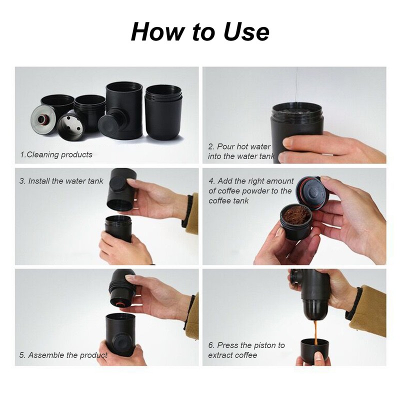 70mL Manual Coffee Machine Mini Portable Ground Coffee Espresso Machine