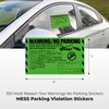 Parking Violation Stickers for Cars (Fluorescent Green) - 100 Illegal