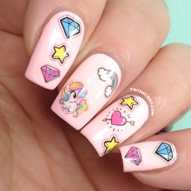 Easy Nail Art Stickers by Twinkled T (Unicorn Dreams)