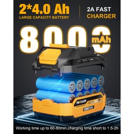 MAXCULAR Cordless Angle Grinder 4-1/2-Inch to 5-Inch,2x4.0 AH Battery Grinder Tool,9600 RPM Brushless Power Grinder,3 Variable Speeds Metal Grinder with Auxiliary Handle for Cutting,Grinding,Polishing