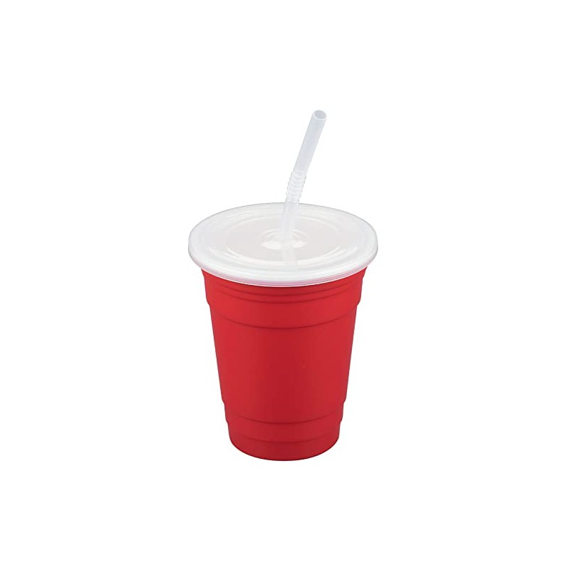 G.E.T. SC-16-SET-R Red 16 oz. Reusable Tumbler Polypropylene Reusable Tumbler