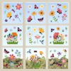 WALPLUS Butterfly Window Stickers Peel and Stick Flower Window Stickers