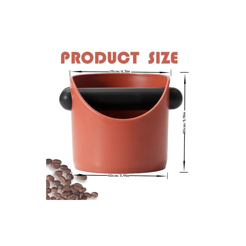 MORAINJAY Coffee Knock Box,Small Espresso Knock Box,Red Coffee Grounds Container