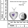 Birthstones Locket Necklace that Holds Pictures Love Heart Photo Locket