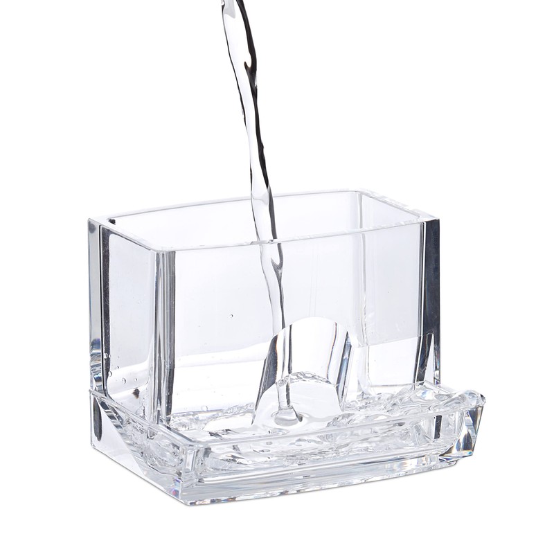 Relaxdays Cotton Swab Storage Box, Acrylic Lidded Organiser, Stick Bathroom