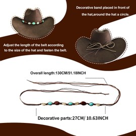 nemokamai Cowboy Hat Bands for Men Women, Braided Hatbands Belt for Straw/Sun/Beach Hats Multicolor