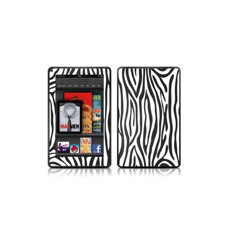 Kindle Fire Skin Kit/Decal - Zebra (will not fit HD