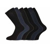 6 x Mens Non Elastic Cotton Socks BIG FOOT Black