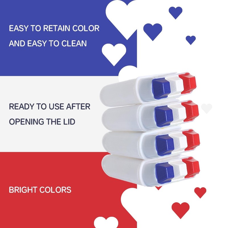 2Pcs France Flag Pen, Country Flag Face Paint, Sports Makeup