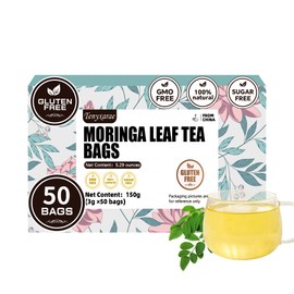 Tenyxarae - Selected 50 Moringa Leaf Tea Bags, 3g Per Bag, Made from 100% Natural Moringa Leaves. It is a Herbal Tea That Helps Promote Digestion And Support The Immune System. The Tea Bags are Made of Food-Grade Materials, With No Sugar, No Caffeine, An