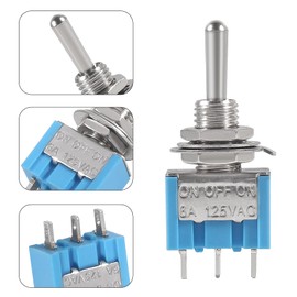 12Pcs 3 Pin Toggle Switch ON/Off/ON Mini Toggle Switch 3 Position Miniature Toggle Rocker Switches AC 125V/6A