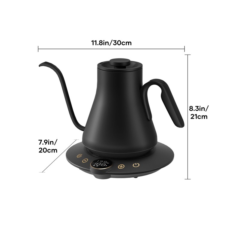 INTASTING Gooseneck Electric Kettle with ±1℉ Temperature Control for Pour