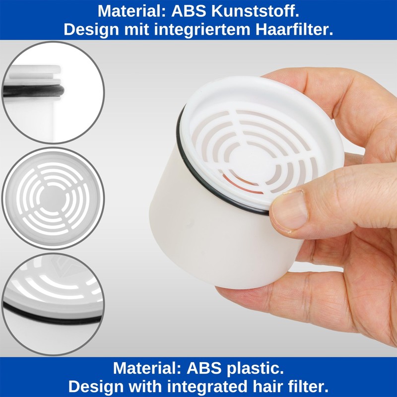Immersion Pipe with Hair Filter, Compatible with Viega Tempoplex, Diameter