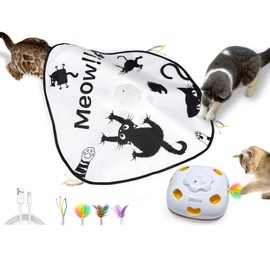 ORSDA Electric Cat Toy, 4 in 1 Cat Toy, Indoor Automatic Pet Toy, 4 Ways to Play Alone, Cat Gift, Eliminates Loneliness, Satisfying Cat Hunting, Pet Supplies, Catch Me Mouse, Countermeasure for
