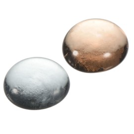 MECCANIXITY Flat Glass Marbles 17-19mm Gray Amber Decorative Pebbles Glass Beads Rock Vase Filler for Vase Filler, Home Decor, Pack of 2