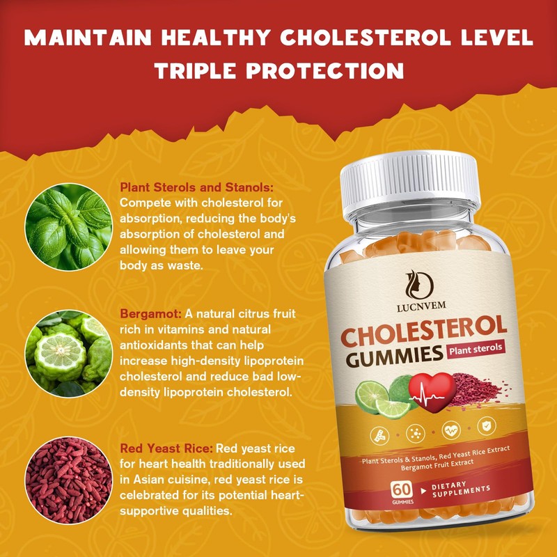 (2 Pack) Cholesterol Supplements Gummies for Cholesterol Healthy, Plant Sterols
