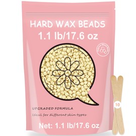 1.1lb Refill Wax Beads for Hair Removal, Bouvetan Brazilian Hard Wax Beans for Bikini, Face, Eyebrow, Legs, Armpit, Coarse Hair At Home Waxing Beads (Cream)