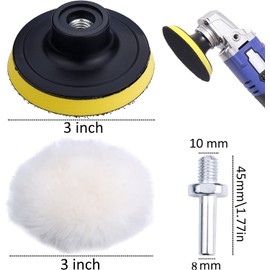 Augshy Polishing Pad, 31 Pcs 3 Inch Polishing Pad Kit, 3 Inch Buffing Pads for Drill Adapter Car Auto Polisher