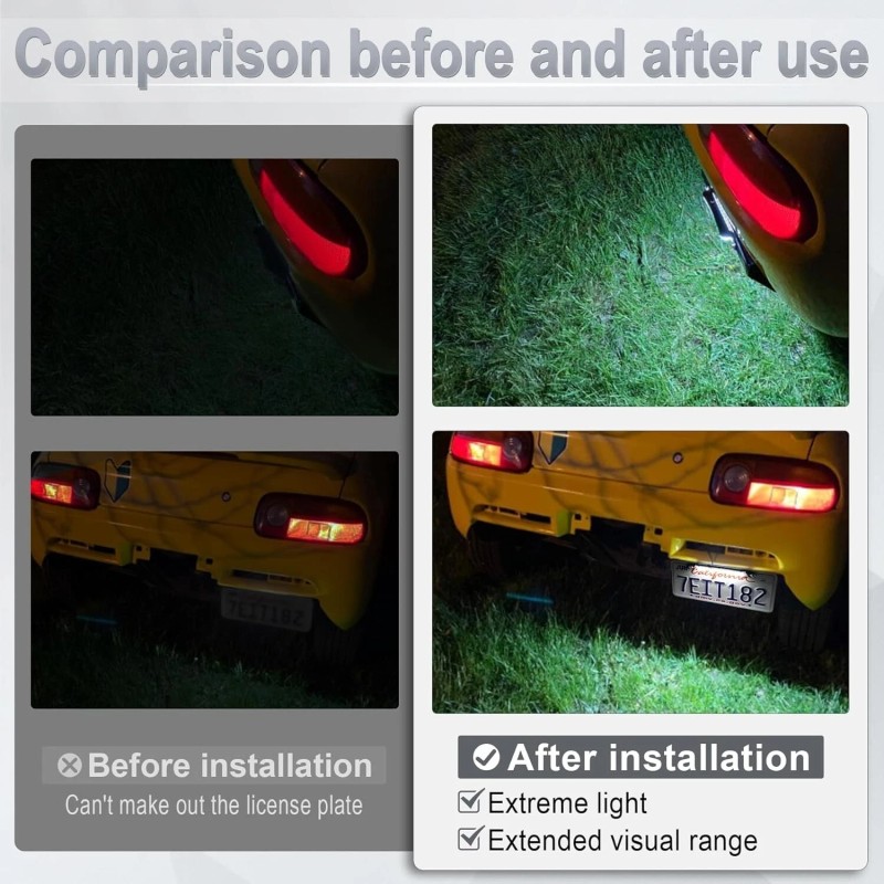 EVOTECH Xenon White License Plate Light Extremely Bright LED Assembly