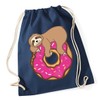 Hippowarehouse Sloth donut Drawstring Cotton School Gym Bag 37cm x