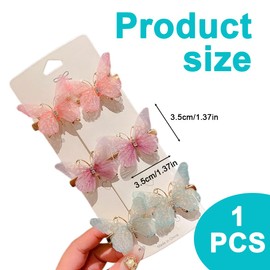 OUDQFCJ Butterfly Hair Clips, 6 Pieces, Hair Clips, Girls, Hair Accessories, Butterfly Hair Clips, Glitter Snap Hair Clips for Teenagers, Women, Hair Accessories