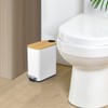 SIDIANBAN Bathroom Trash Can with Bamboo Lid Soft Close and