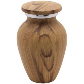 Maple Wood Finish Keepsake Cremation Urn for Ashes - Aluminum Urn with Painted Maple Grain Finish - 3 Cubic Inch Capacity [2.5 tablespoons of cremains] - for The Sharing of Ashes