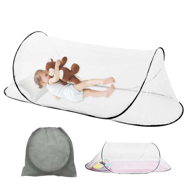 CLIUNT Pop Up Mosquito Net, 200 x 80 x 56