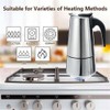 Jerliflyer Percolator coffee pot electric,stainless steel wide bottom moka espresso