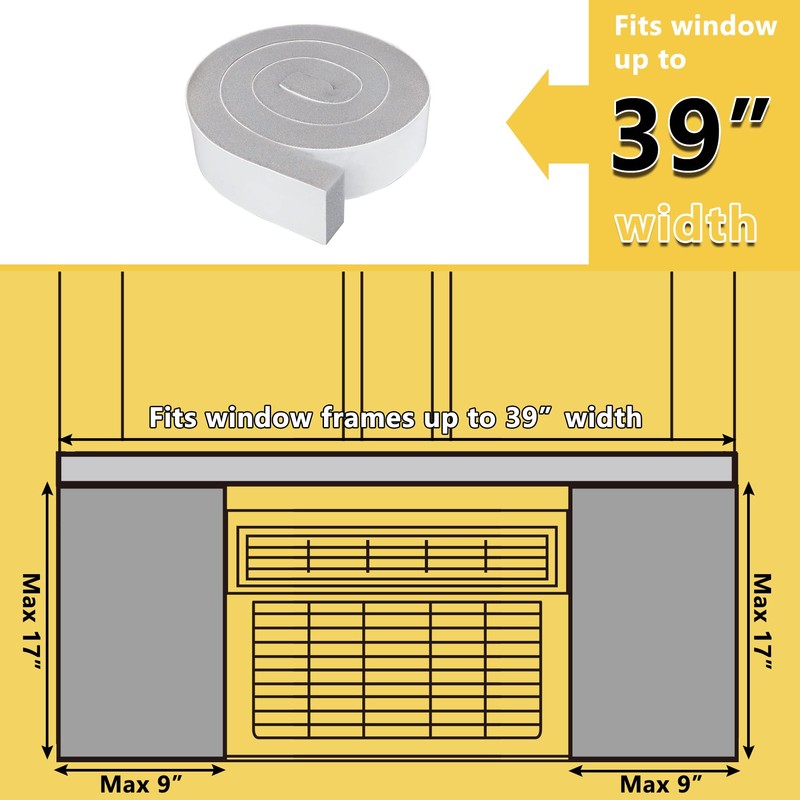 Powrocket Window Air Conditioner Foam Insulated Panel, 17-Inch High x