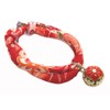 Collar: Cat Collar, Cat Bell Charm (Autumn Leaves, Plum Red),