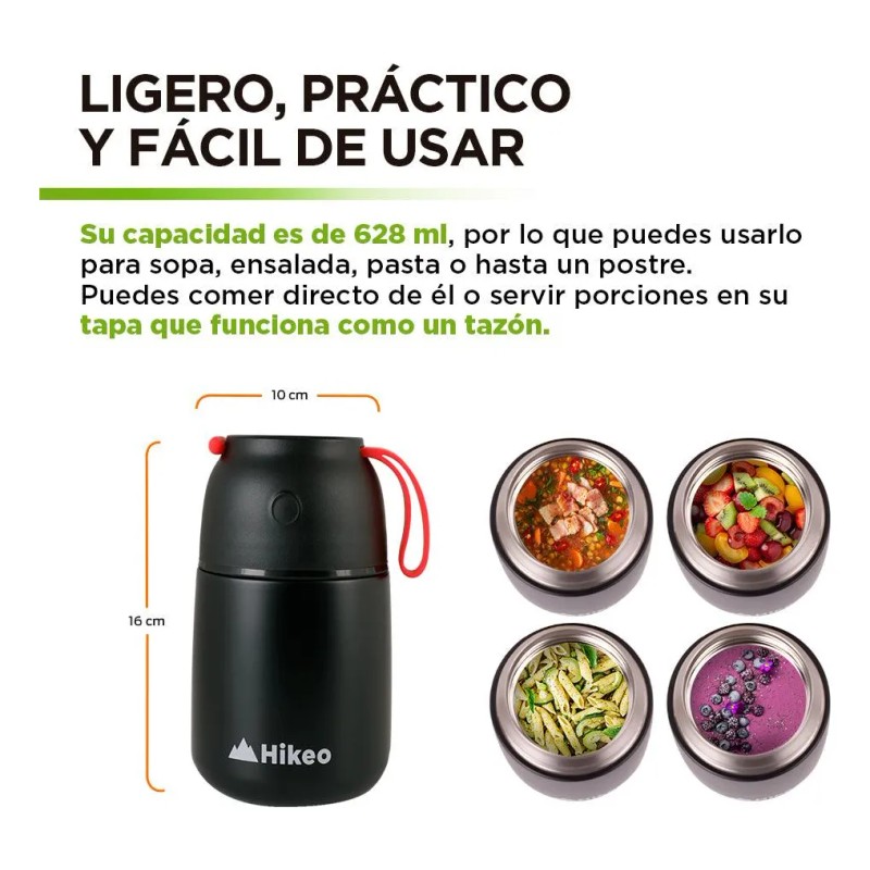 Termo de Acero Inoxidable 628 ml para Comida Termo para
