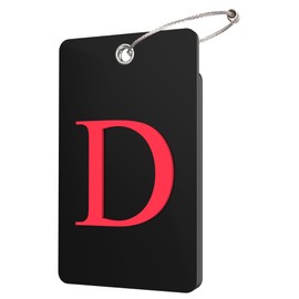Gostwo 2 Pack Luggage Tags for Suitcases, 26 Initial Letter Travel Luggage Baggage Identification Labels ID Tag Fully Bendable Tags with Stainless Steel Loop (Black) (Letter D)