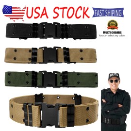 Unbranded Men Military Army Belt Tactical Outer Waist Equipment Adjustable Belt Waist Belt - Army Green