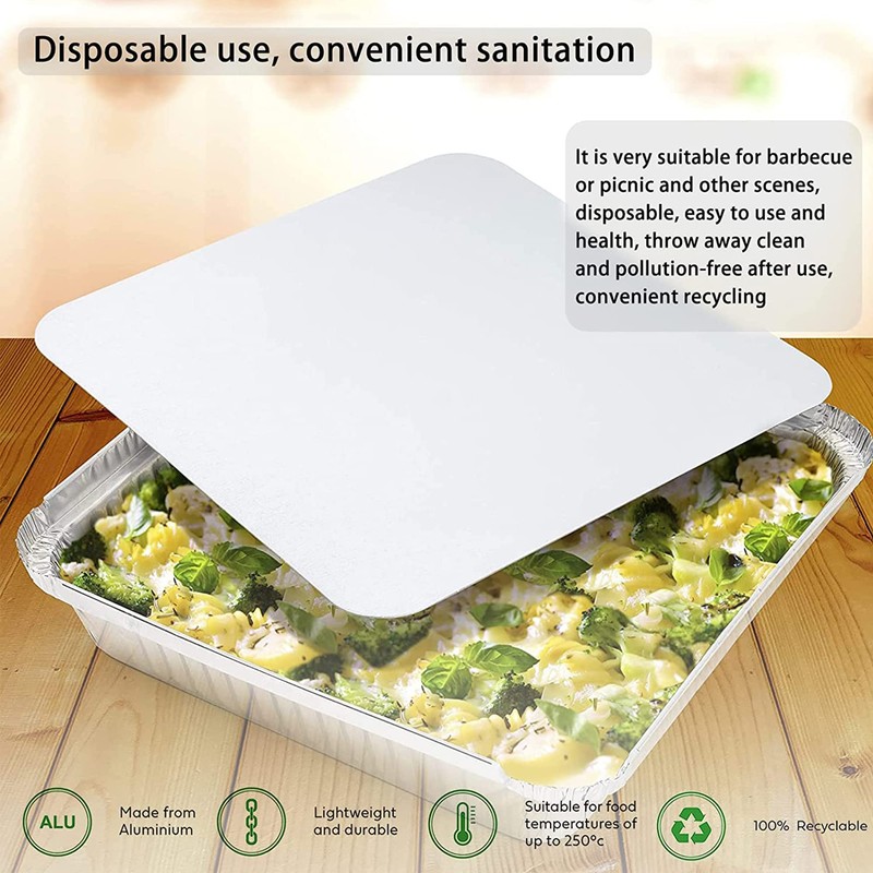 HOMESmith 10 Pack Aluminium Foil Trays with Lids Containers Strong